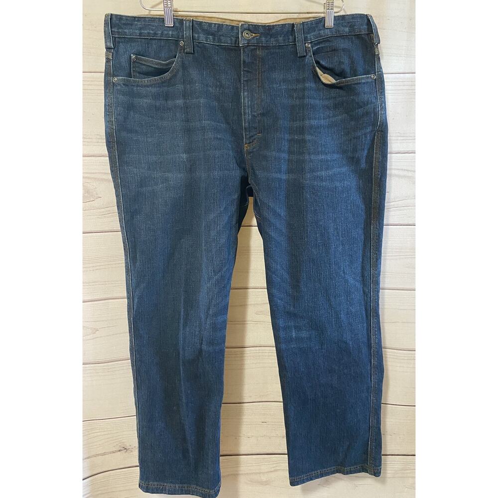 Duluth Trading Co Flex Ballroom Jeans Mens 42x32 Straight Cut Denim Blue